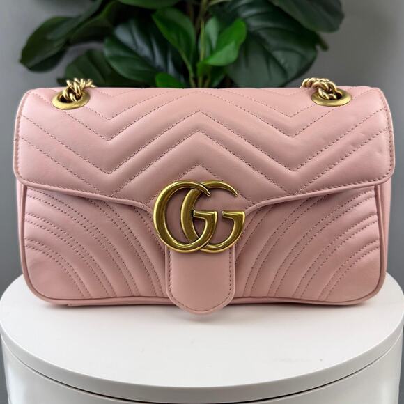 A205 💎✨Authentic Gucci Marmont Small Shoulder Bag Perfect Pink - Picture 1 of 8